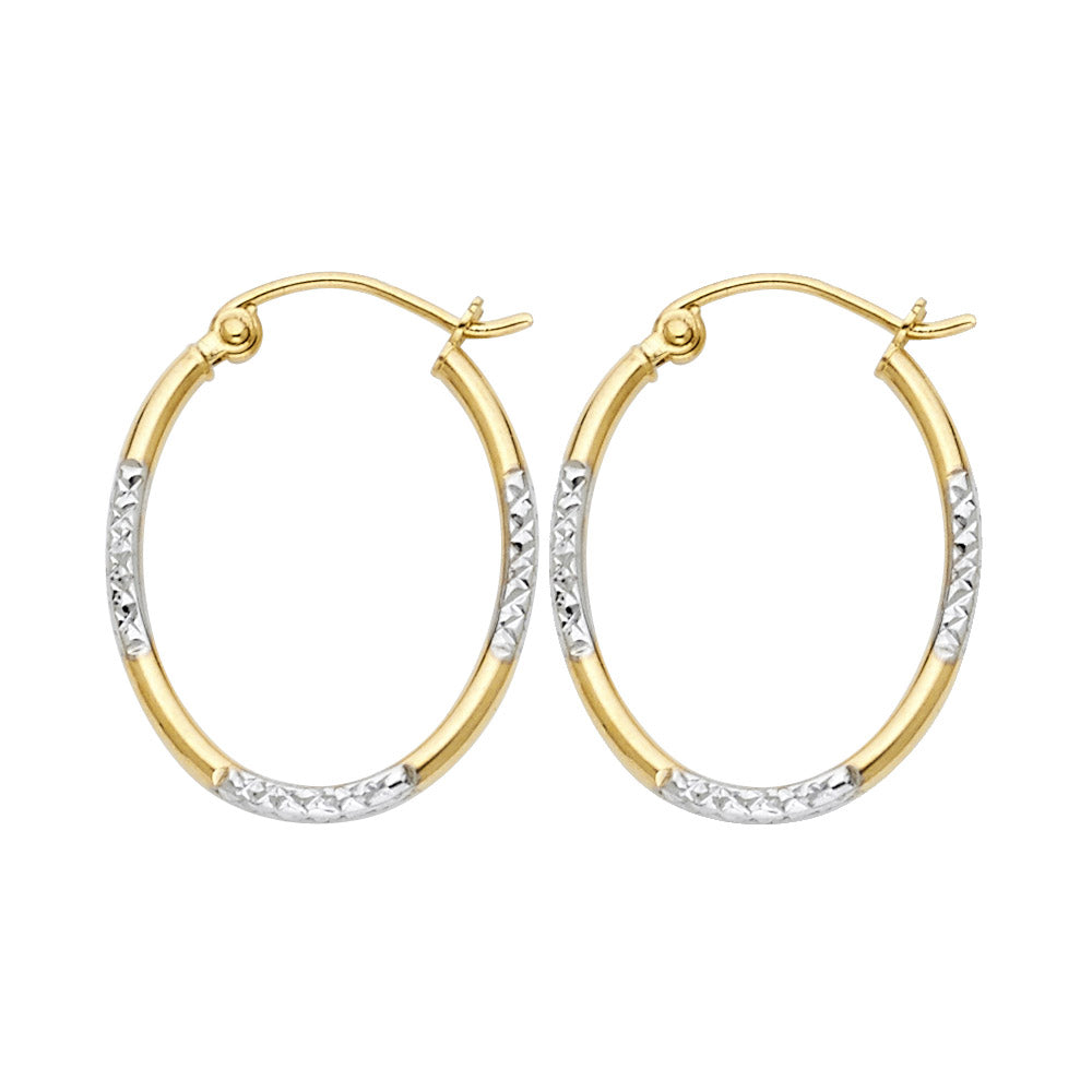 14K 2T DC RD TUBE OVAL HOOP