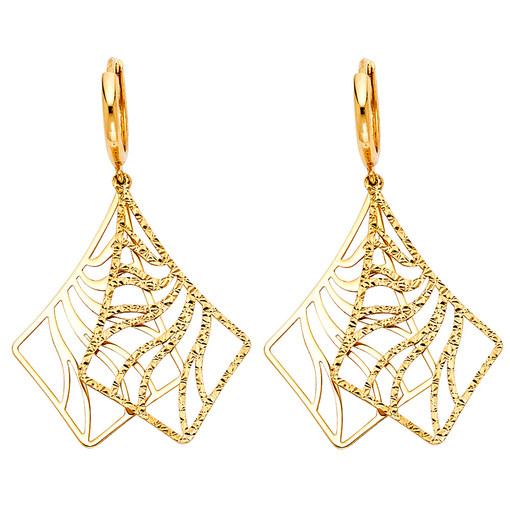 14KY FANCY HANGING EARRINGS