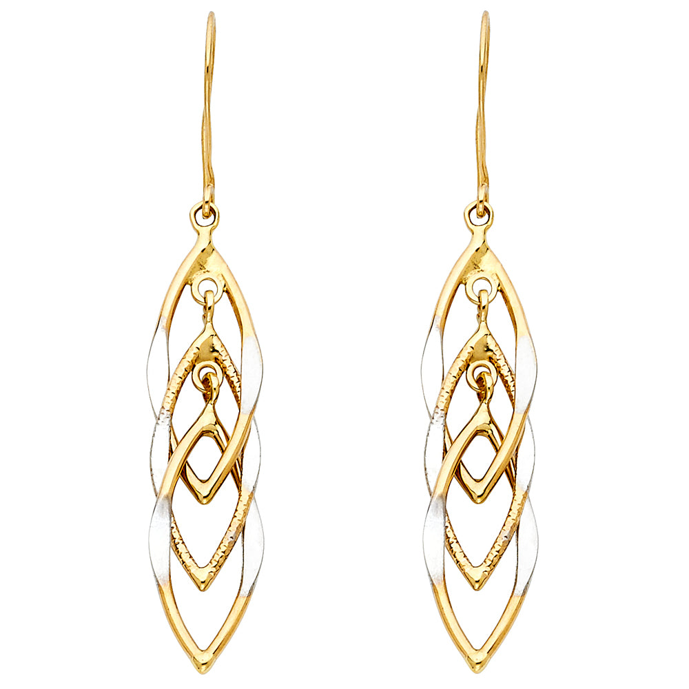 14K 2T MUL HANG HOL DESIGN TUB EAR