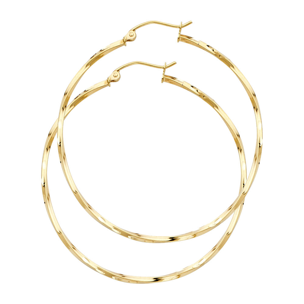 14KY CURLED HOOP EARRING