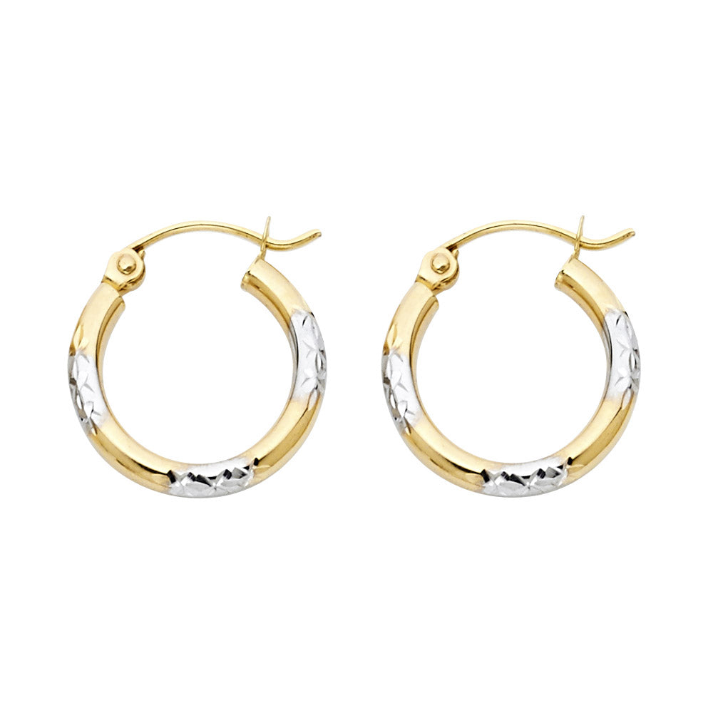 14K 2T DC HOOP EARRING