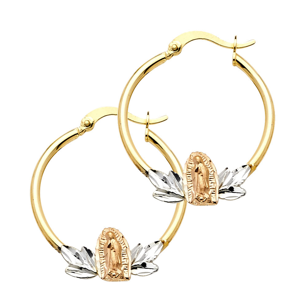 14K 3C GUADALUPE HOOP EAR