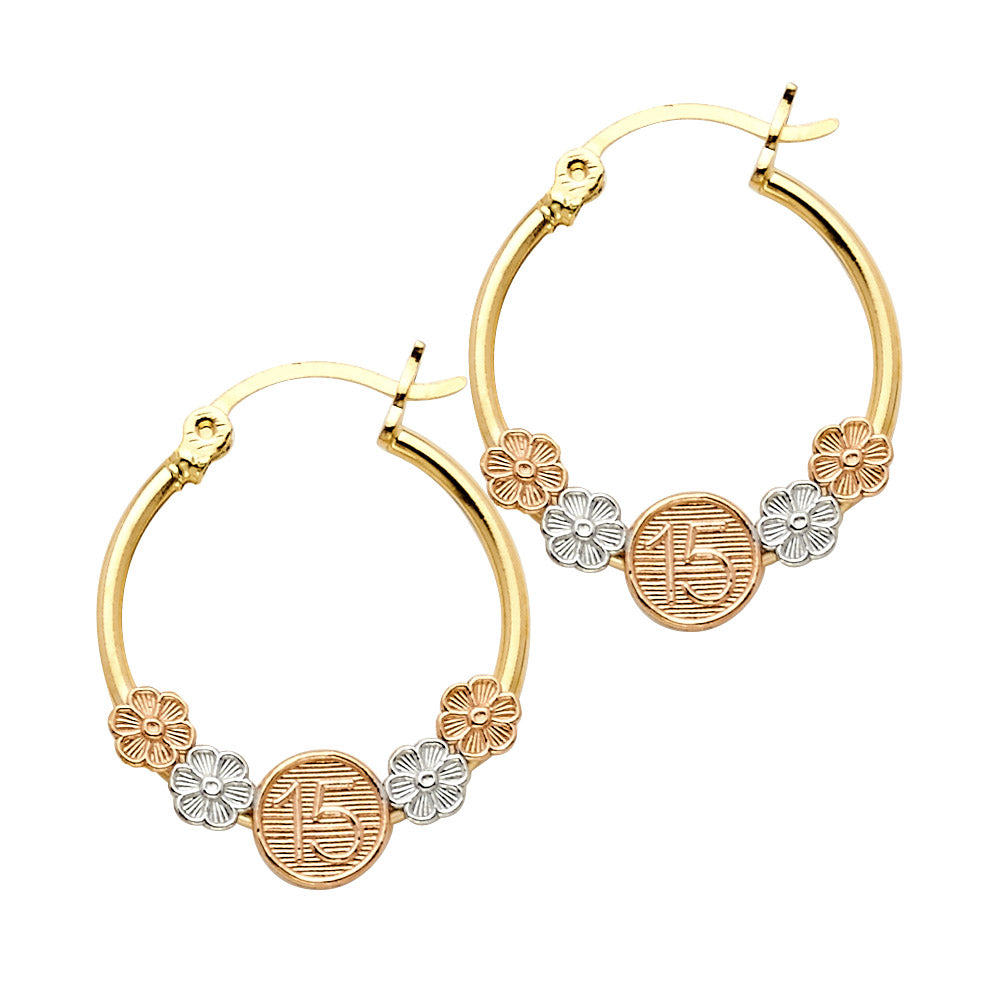 14K 3C 15 YEARS HOOP EAR