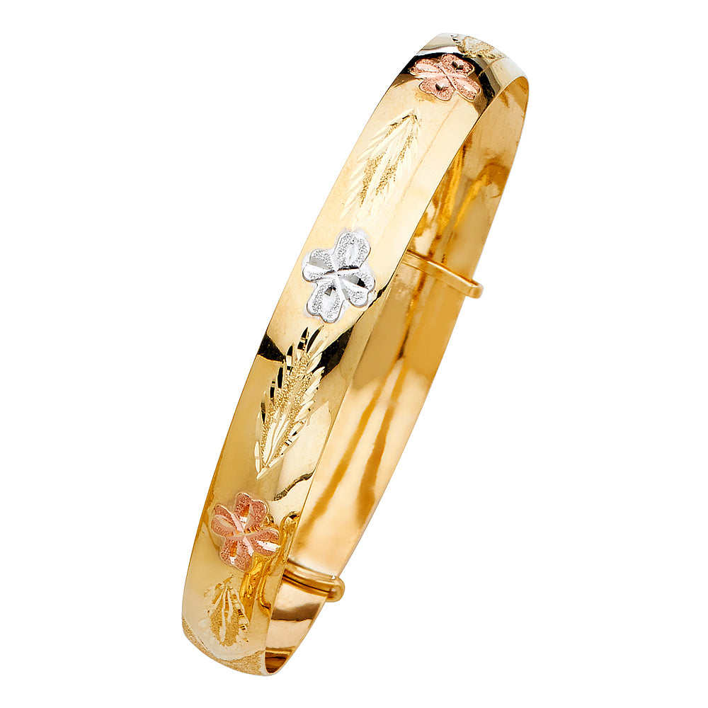 14K 3C ADJUSTABLE BANGLE