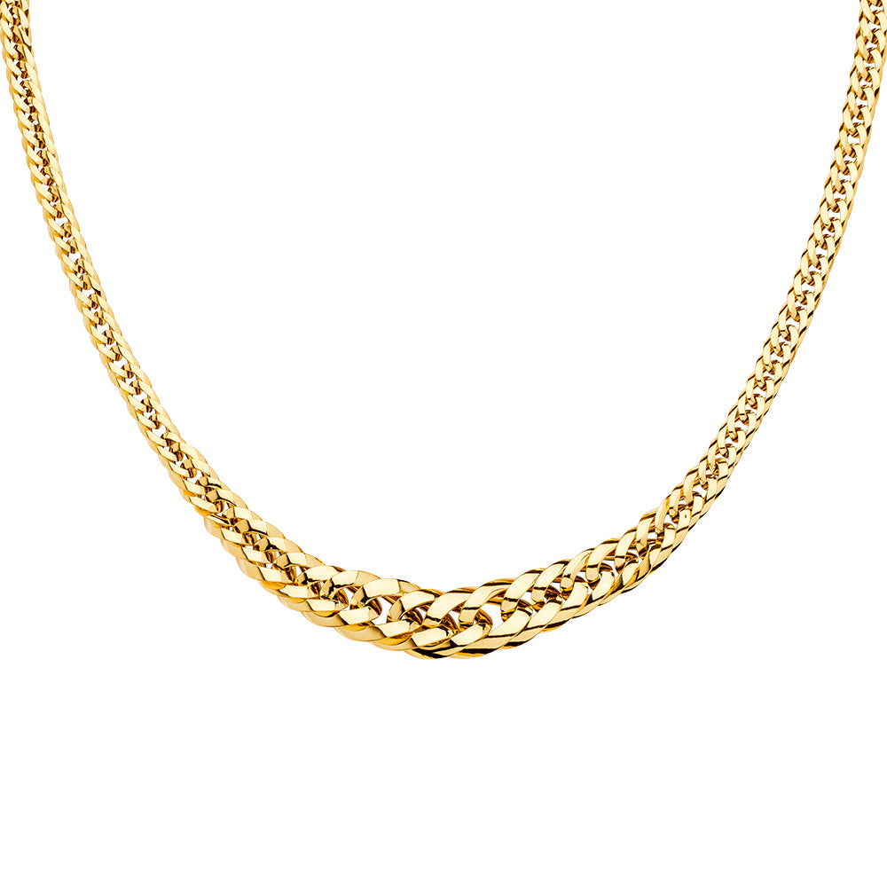 14KY Fancy Graduated Hollow Necklace