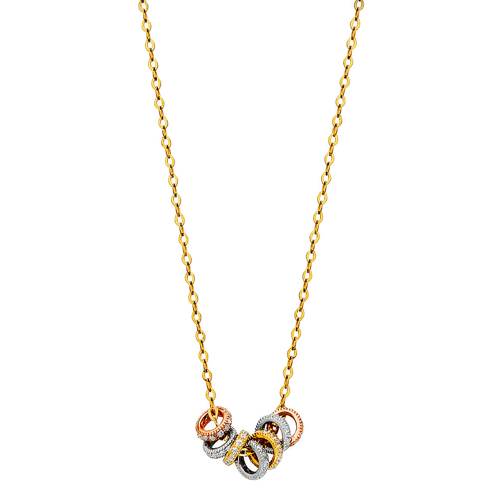 14K 3C CIRCLE NECKLACE