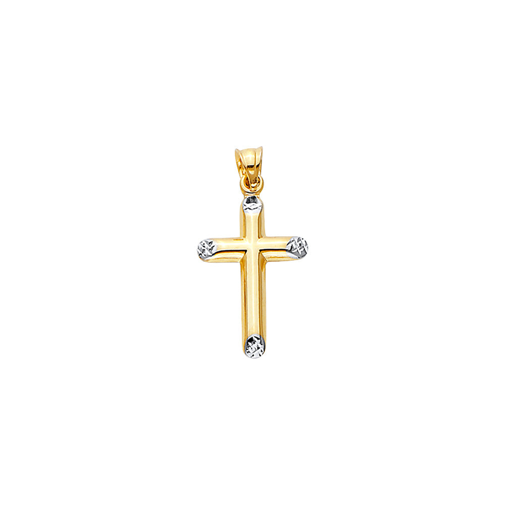 14K 2T Hollow Fancy Cross