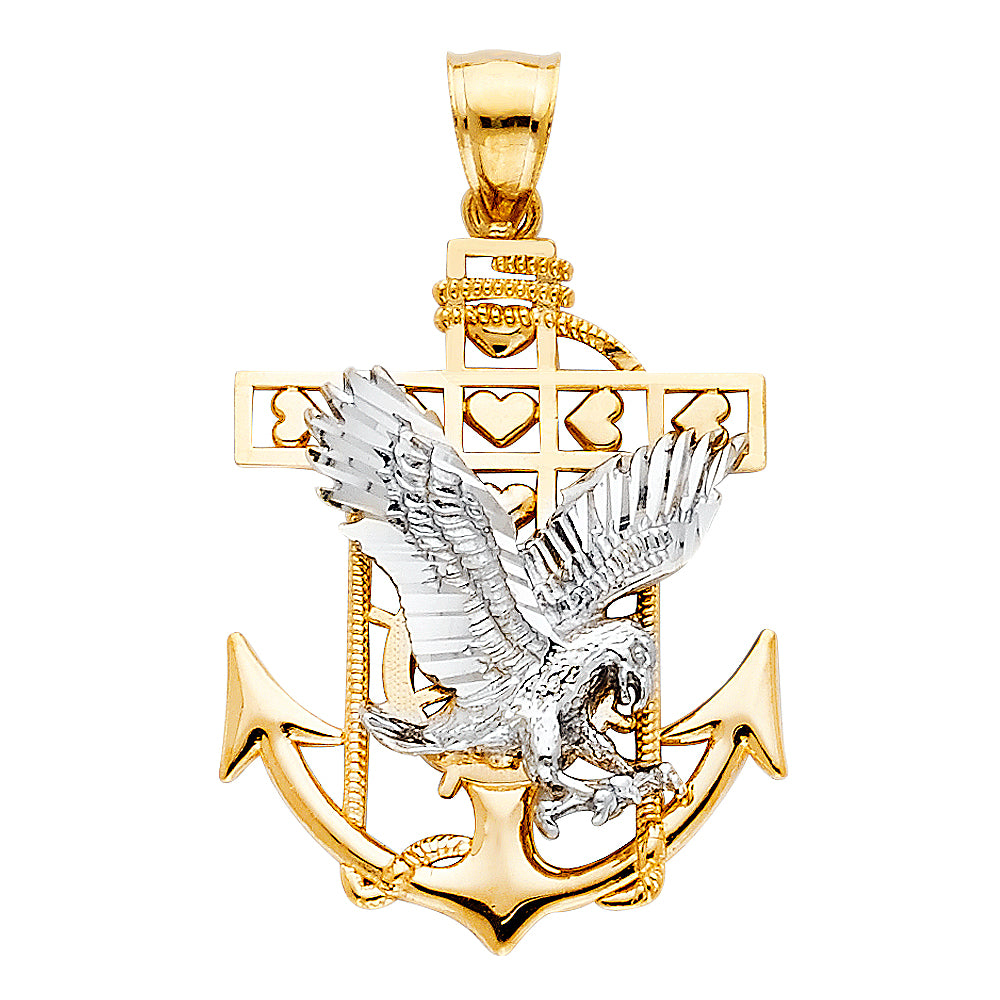 14K 2T MARINER EAGLE PENDANT