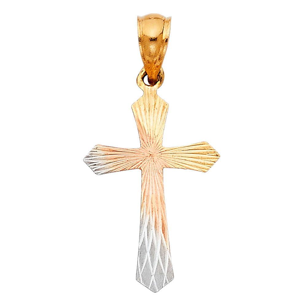 14K 3C CROSS STAMP PENDANT