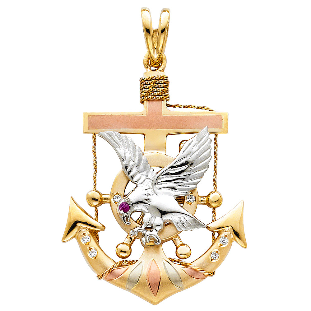14K 3C EAGLE ANCHOR PENDANT