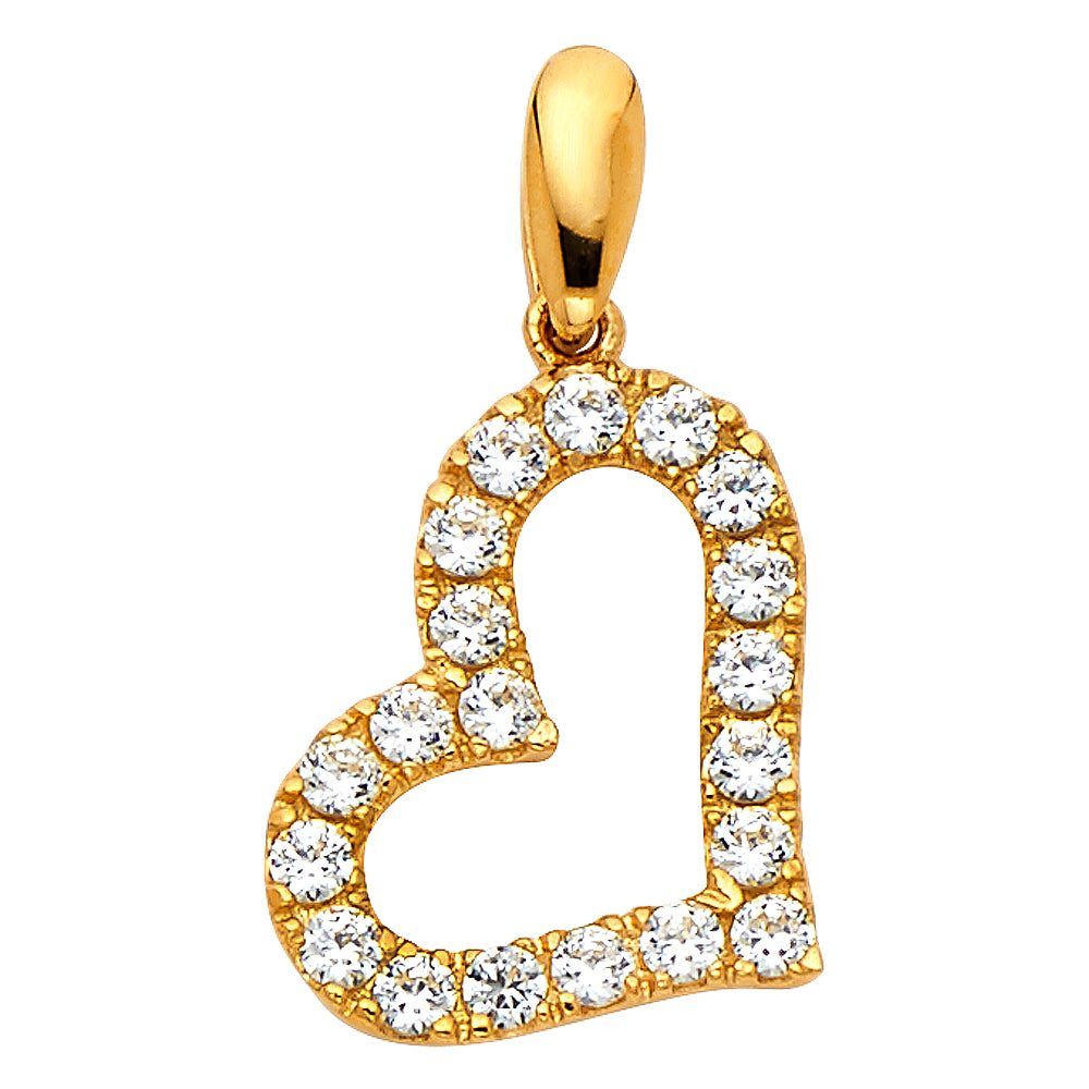 14KY CZ HEART PENDANT