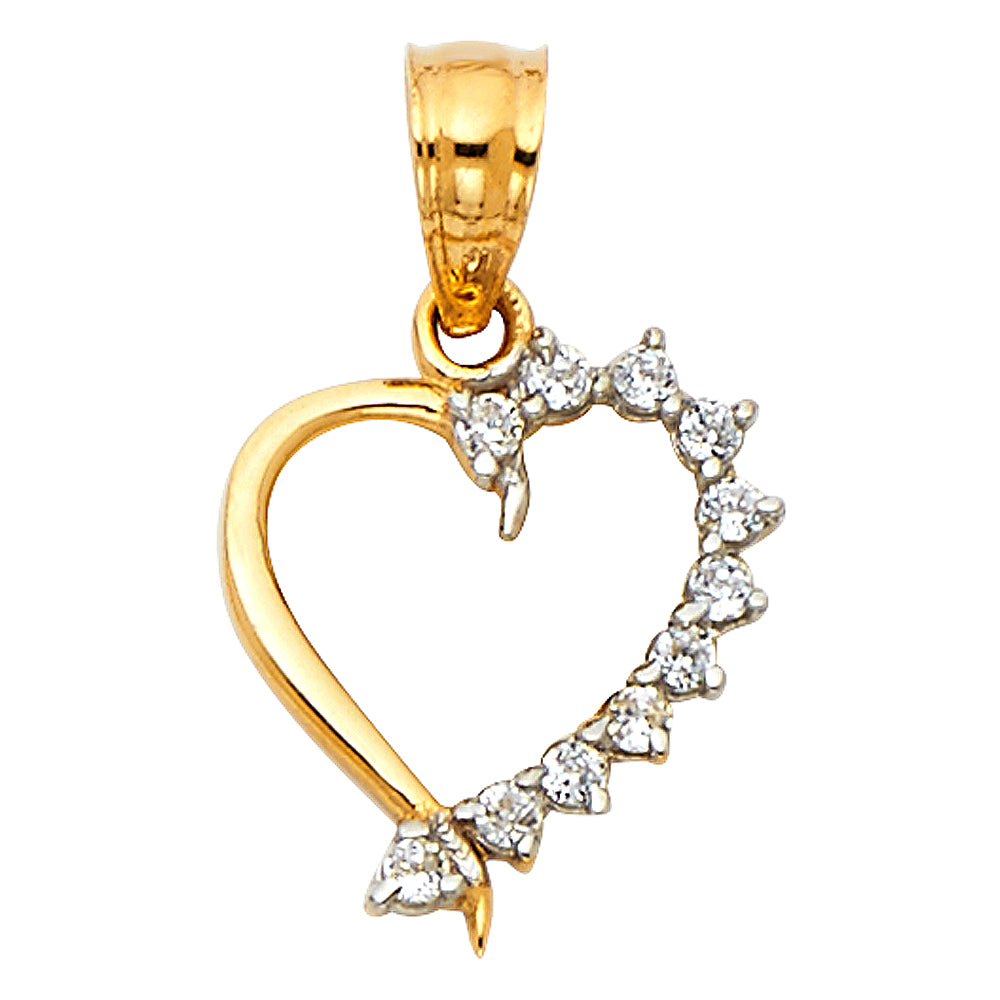 14KY CZ HEART PENDANT
