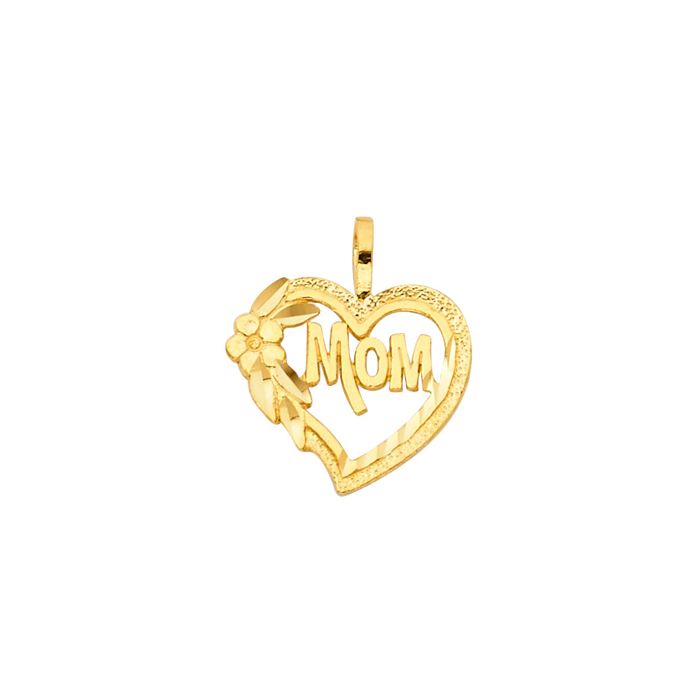 14KY MOM HEART PENDANT