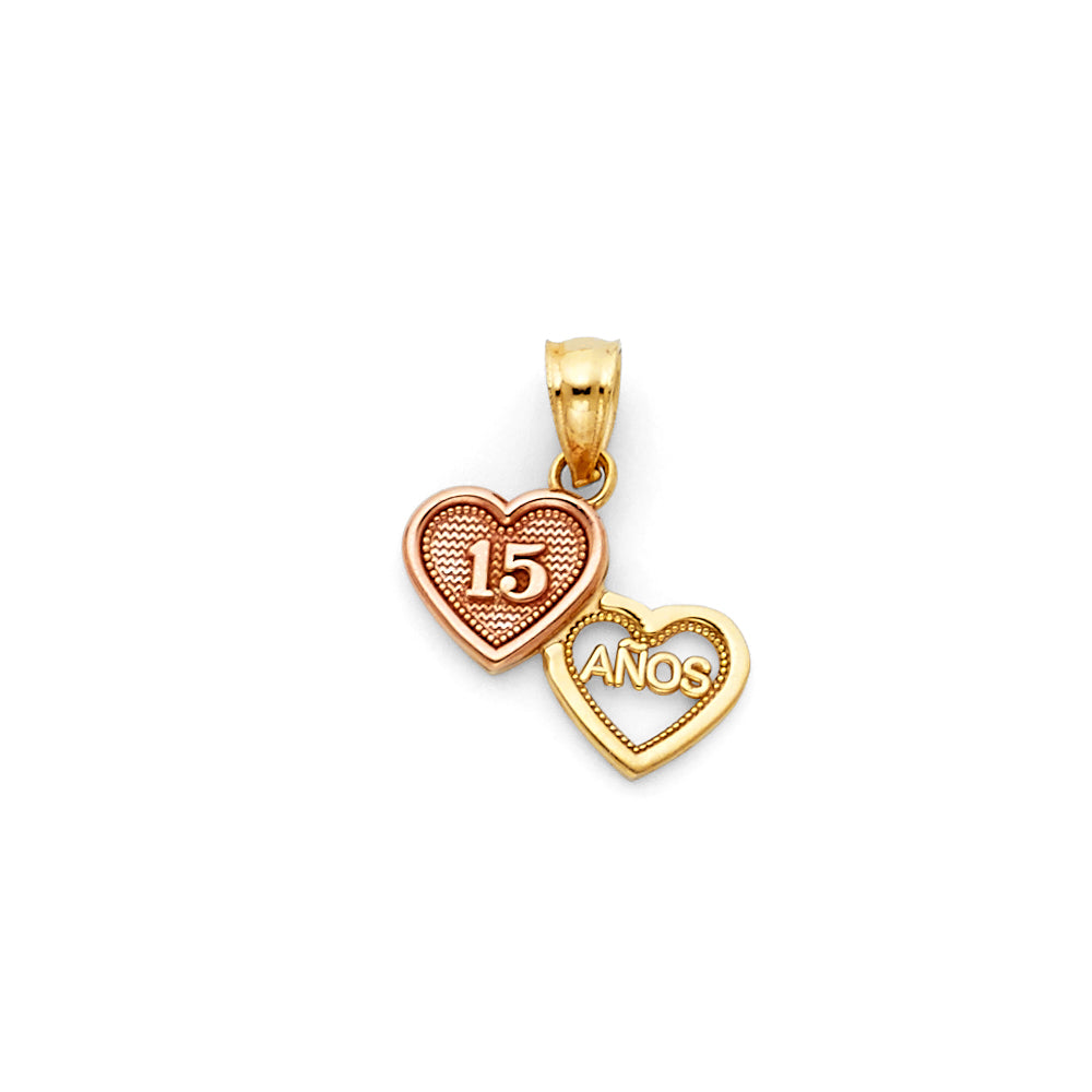 14K 2C 15 YEARS HEART PENDANT