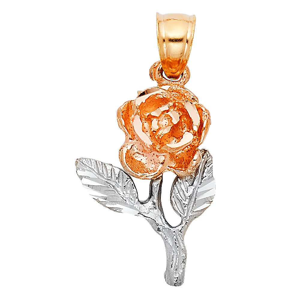 14K 3C ROSE PENDANT