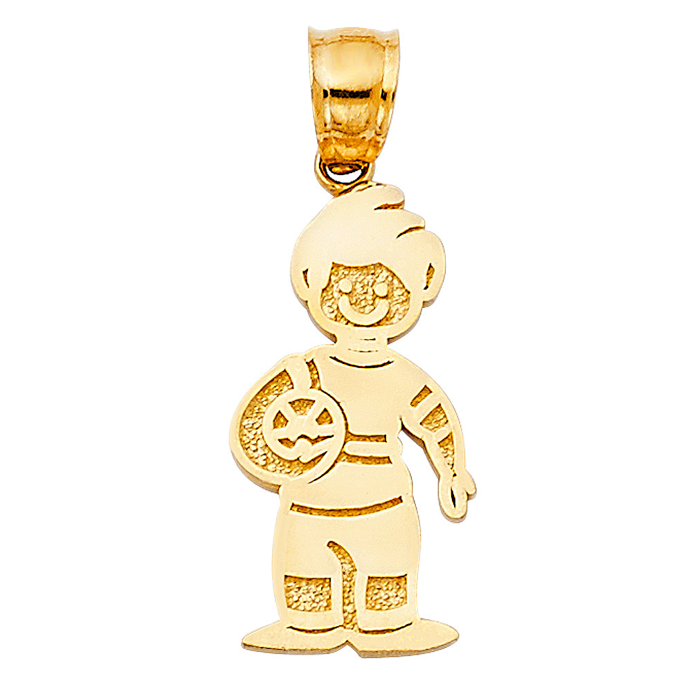 14KY BOY W/ BALL PENDANT