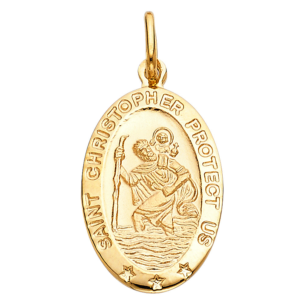 14KY ST. CHRISTOPHER OVAL MEDAL