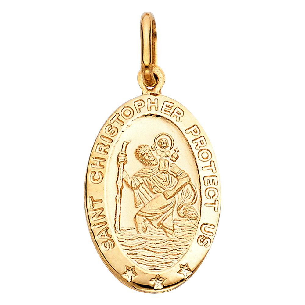 14KY ST. CHRISTOPHER OVAL MEDAL