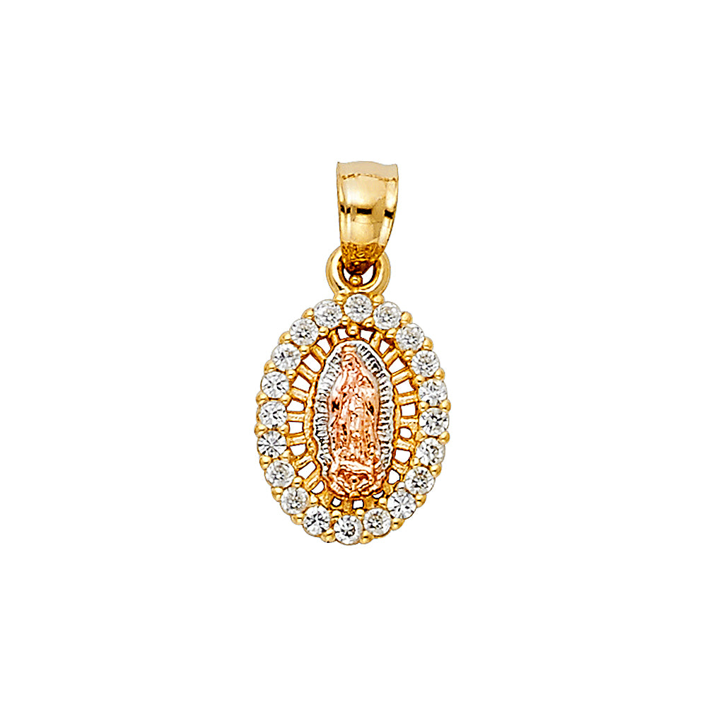 14K 3C CZ RELIGIOUS PENDANT