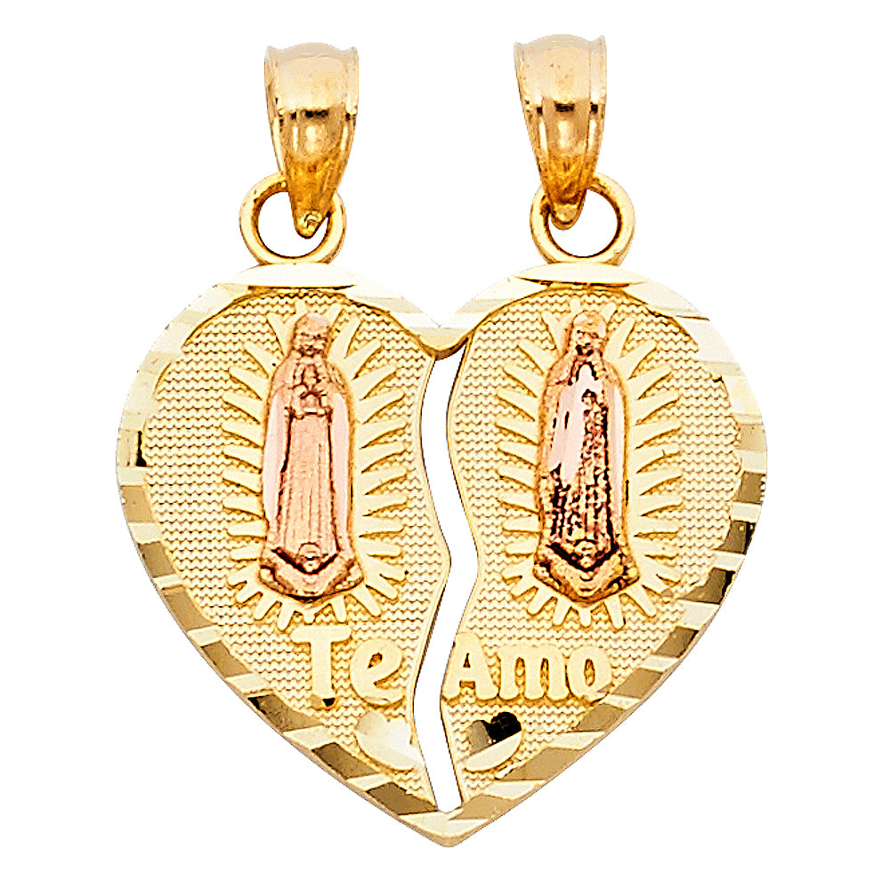 14K 2C HEART PENDANT