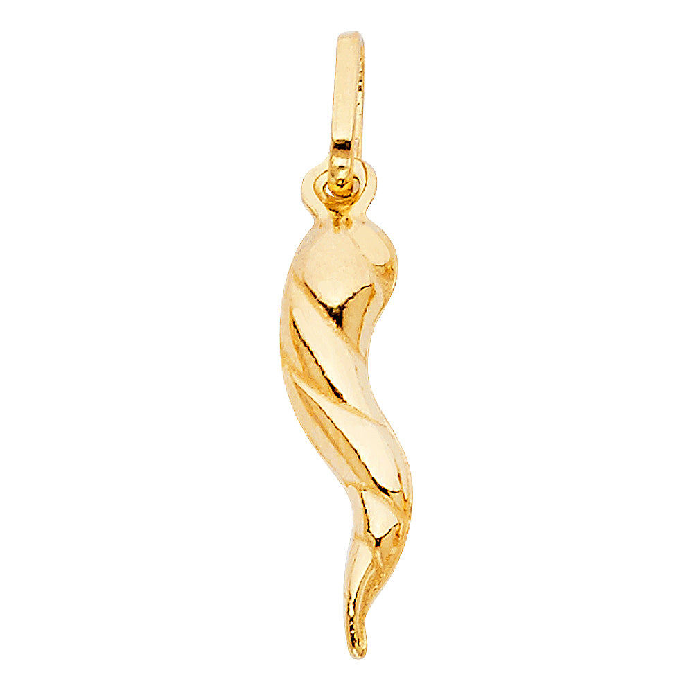 14KY HOLLOW HORN PENDANT