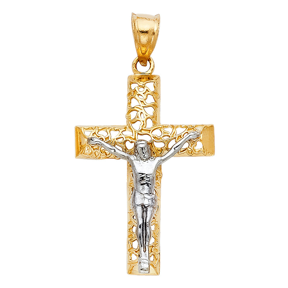 14K 2T CUTOUT CRUCIFIX PENDANT