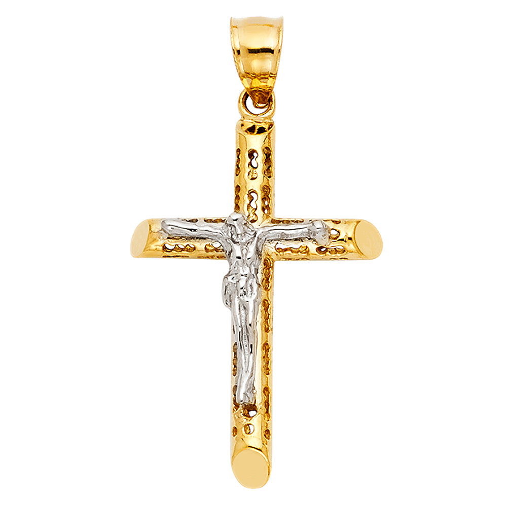 14K 2T CUTOUT CRUCIFIX PENDANT