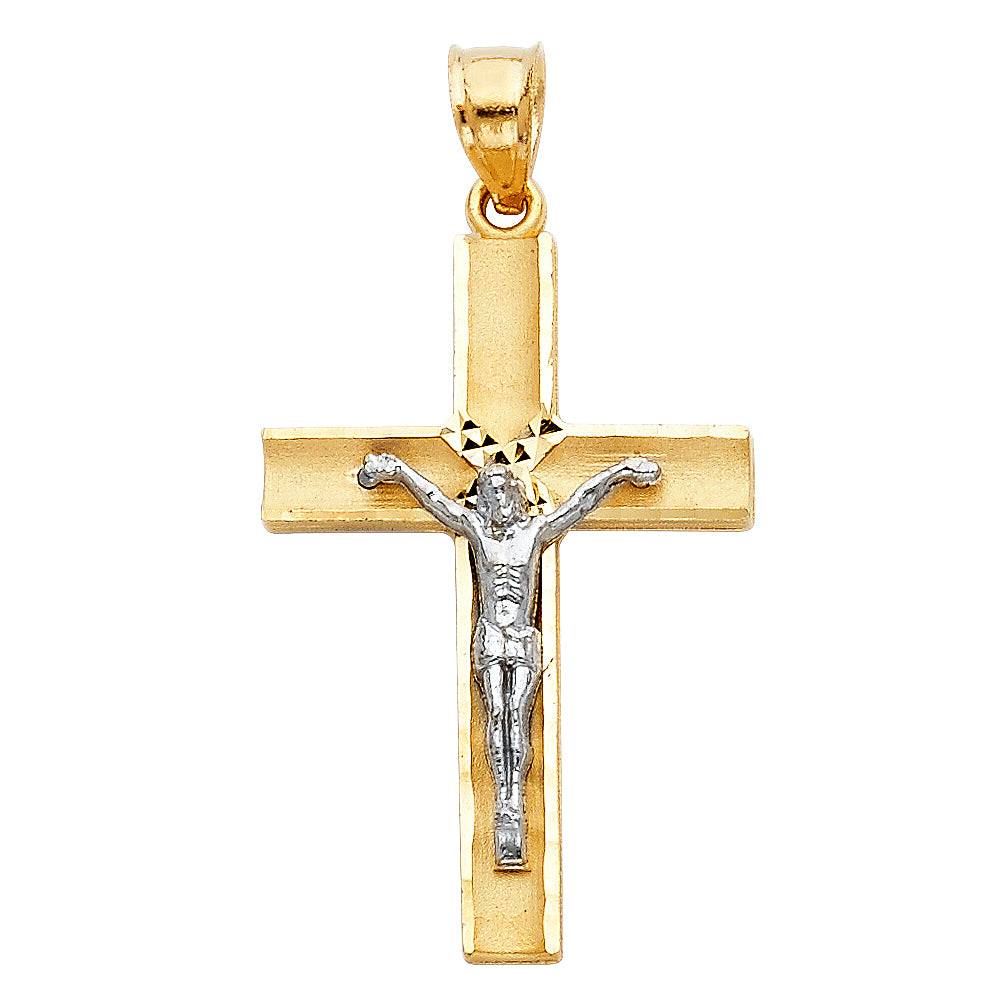 Description 14K 2T LATIN CROSS CRUCIFIX