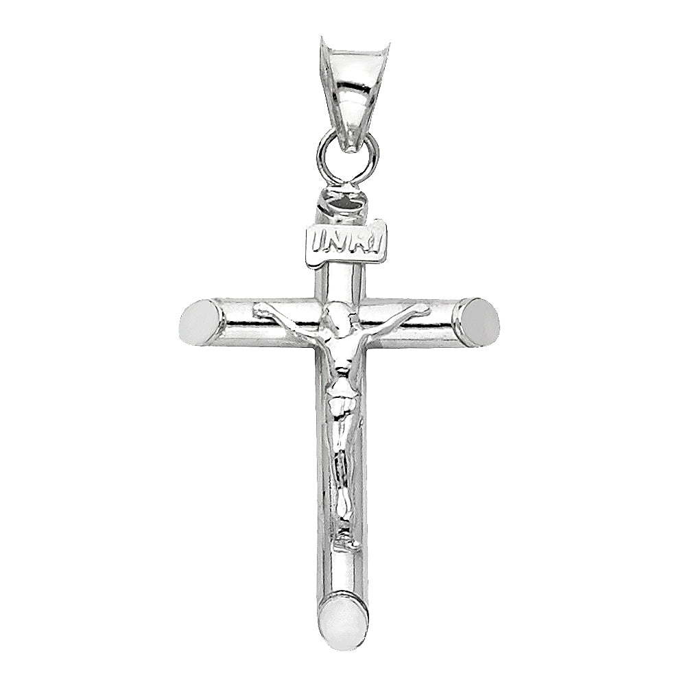 14KW HOL RD TUBE CRUCIFIX (15X35MM)