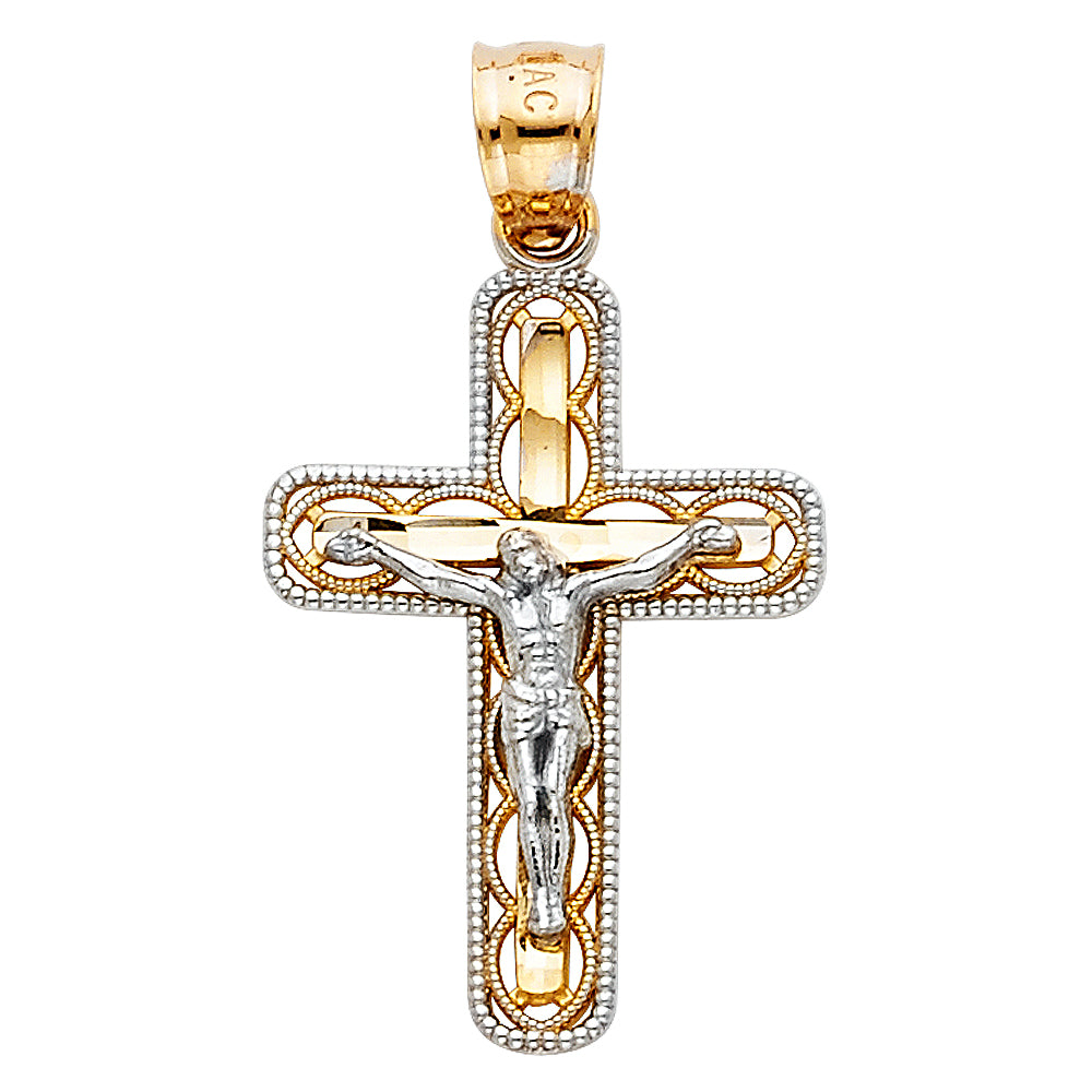 14K 2T CUTOUT DESIGN CRUCIFIX SM