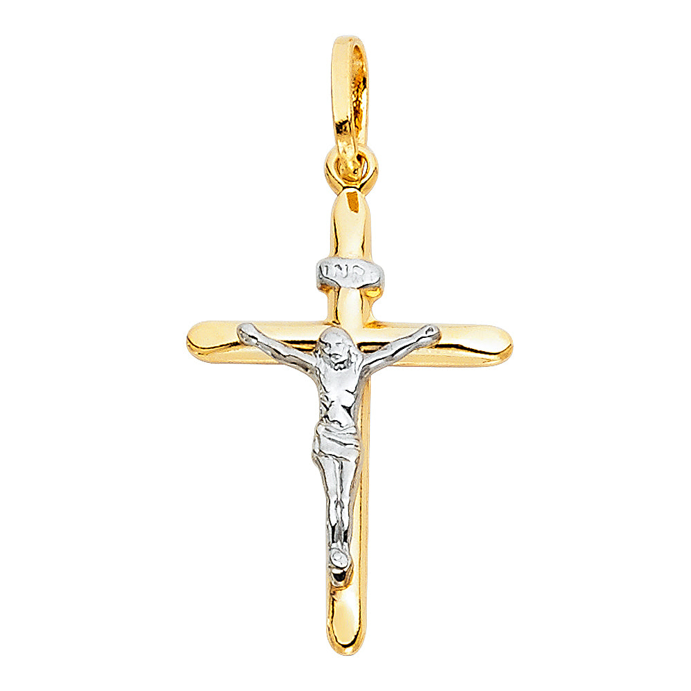 14K 2T LAMINATED CRUCIFIX (15X30MM)