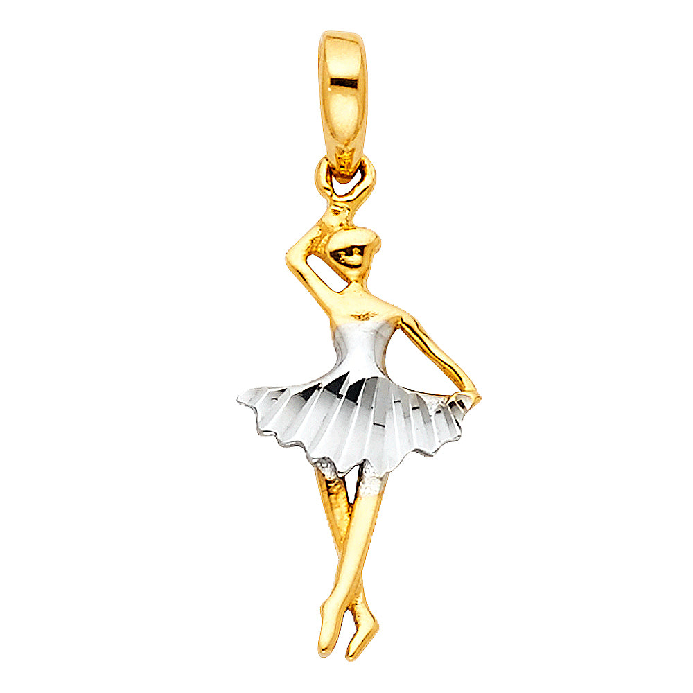 14K 2T BALLERINA PENDANT