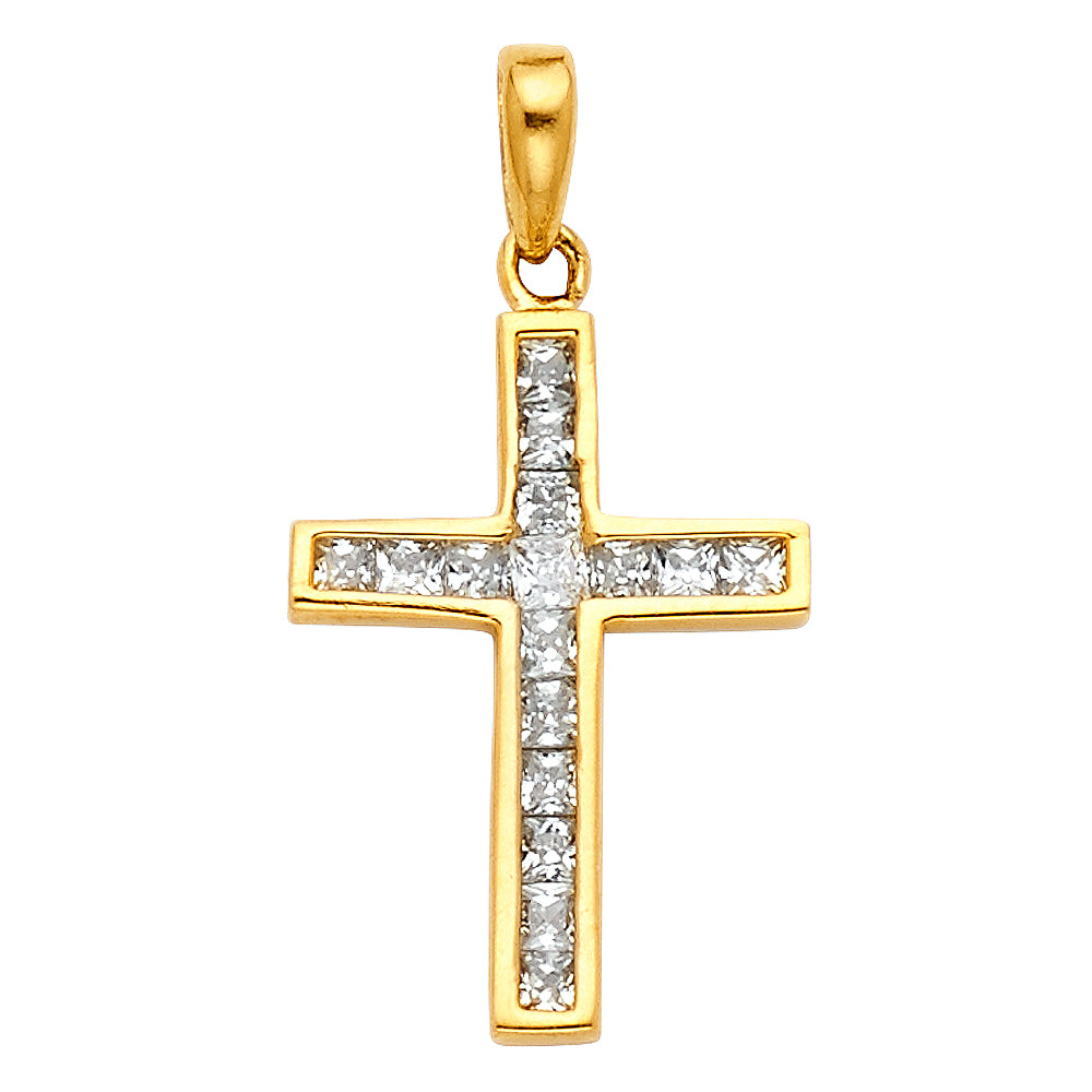 14KY CROSS CZ PENDANT