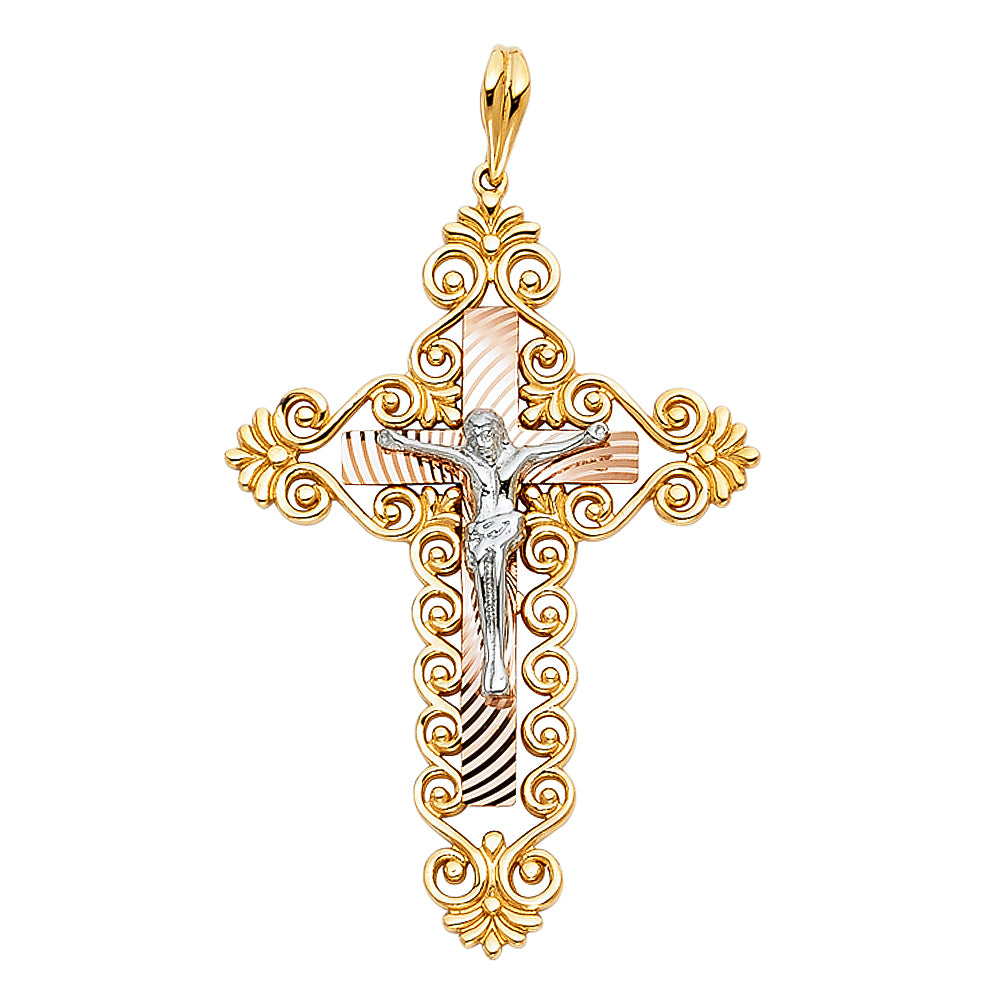14K 3C CRUCIFIX PENDANT