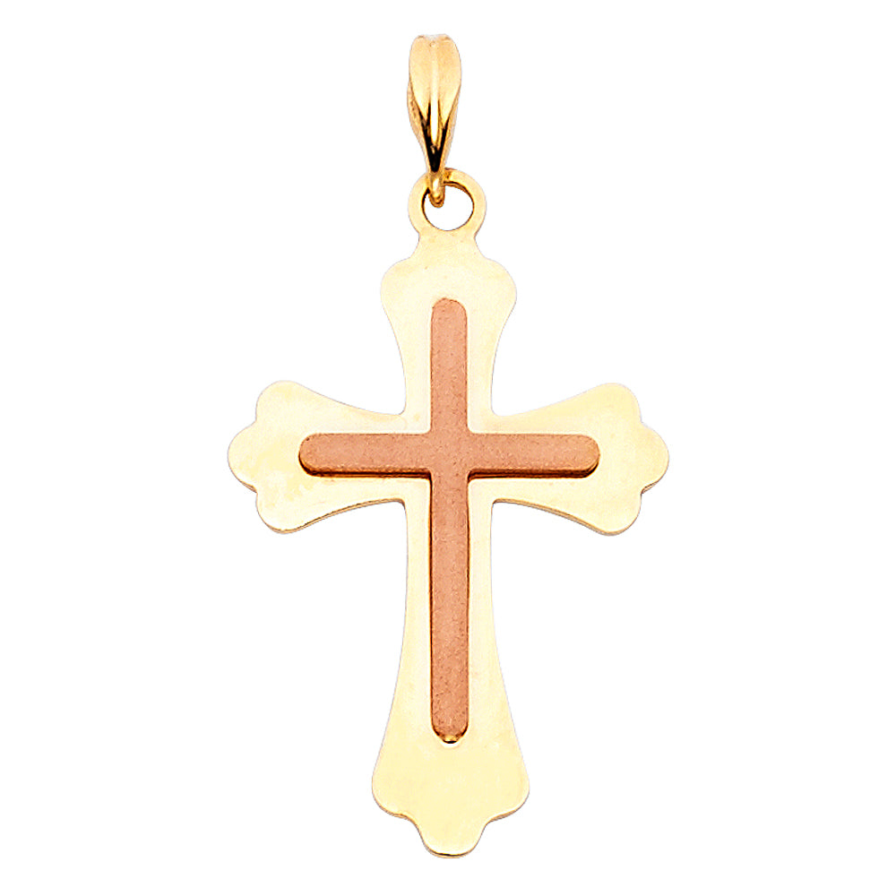 14K 2T CROSS PENDANT