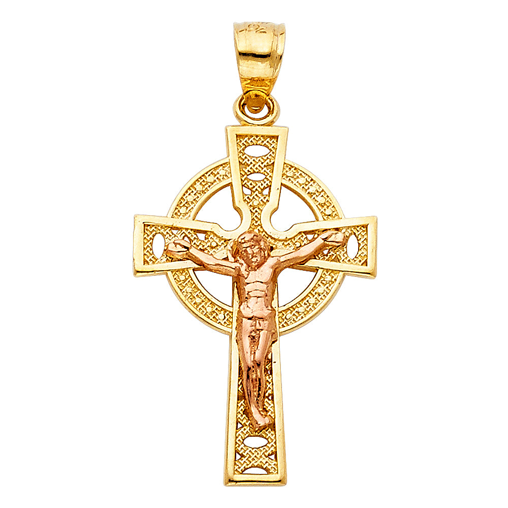 14K 2C CRUCIFIX PENDANT