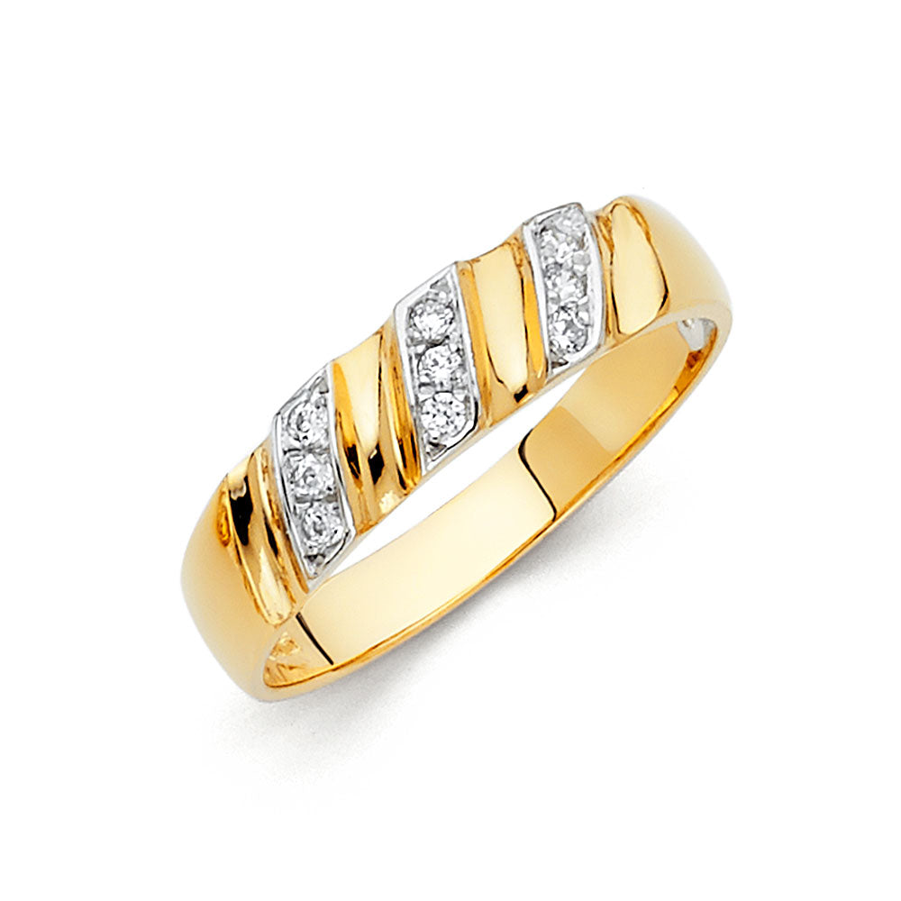14KT CZ WEDDING BAND MEN (RG147)
