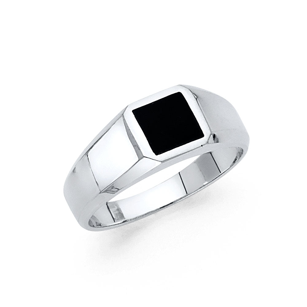 14KW ONYX RING