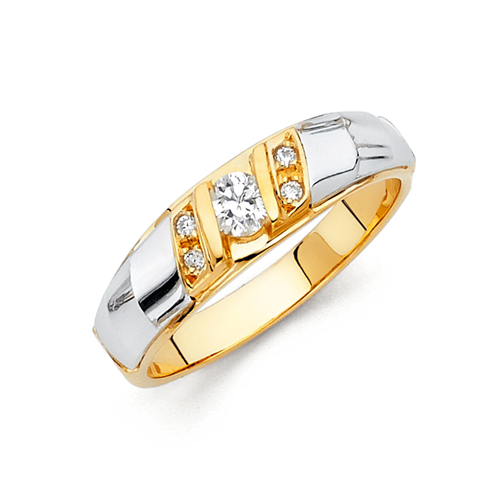 14KT CZ WEDDING BAND MEN (RG153)