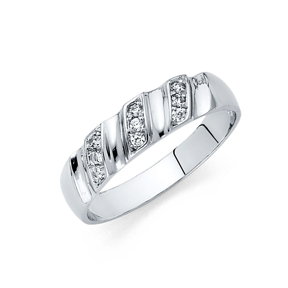 14KT CZ WEDDING BAND MEN (RG165)
