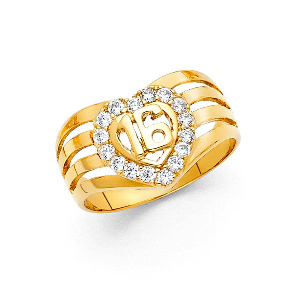 14KY CZ 16YEARS RING