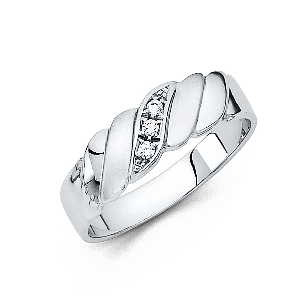 14KT CZ WEDDING BAND MEN (RG197)