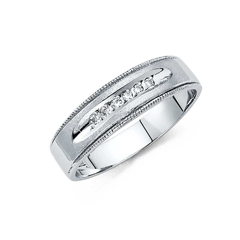 14KT CZ WEDDING BAND MEN (RG199)