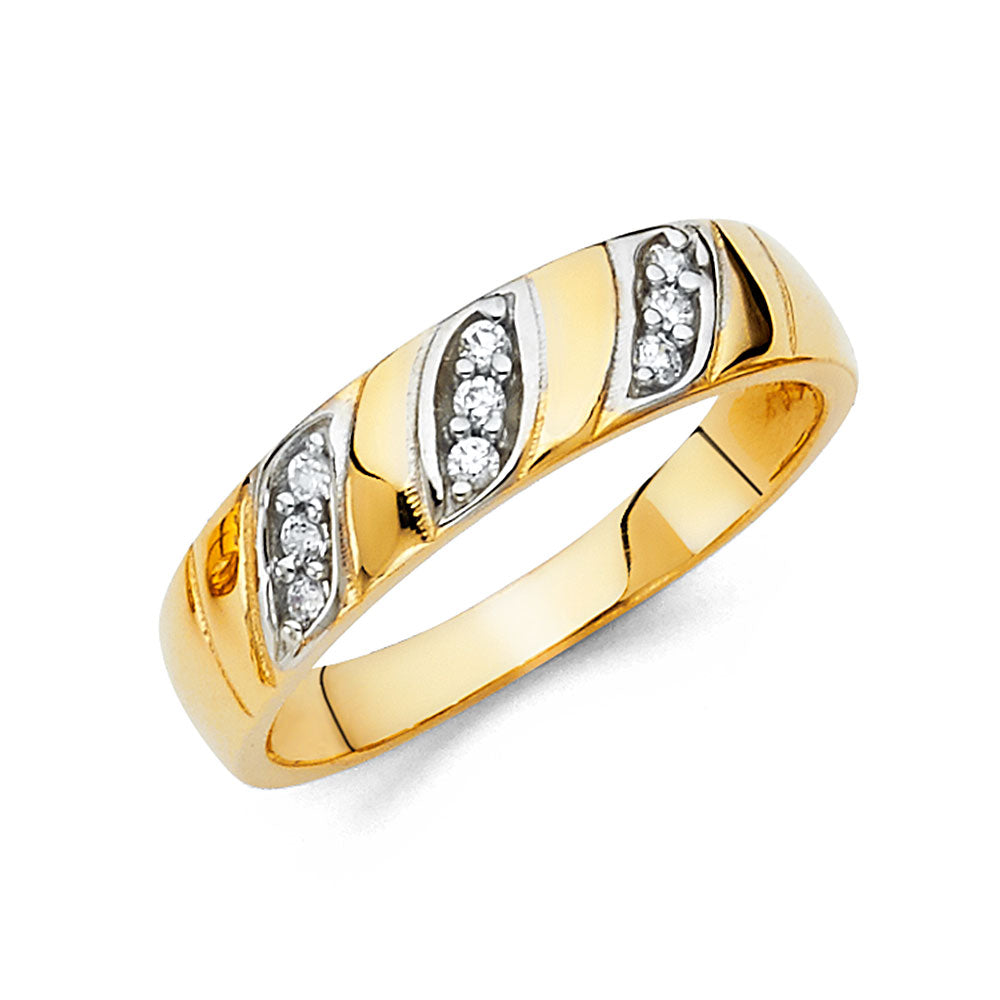 14KT CZ WEDDING BAND MEN (RG207)