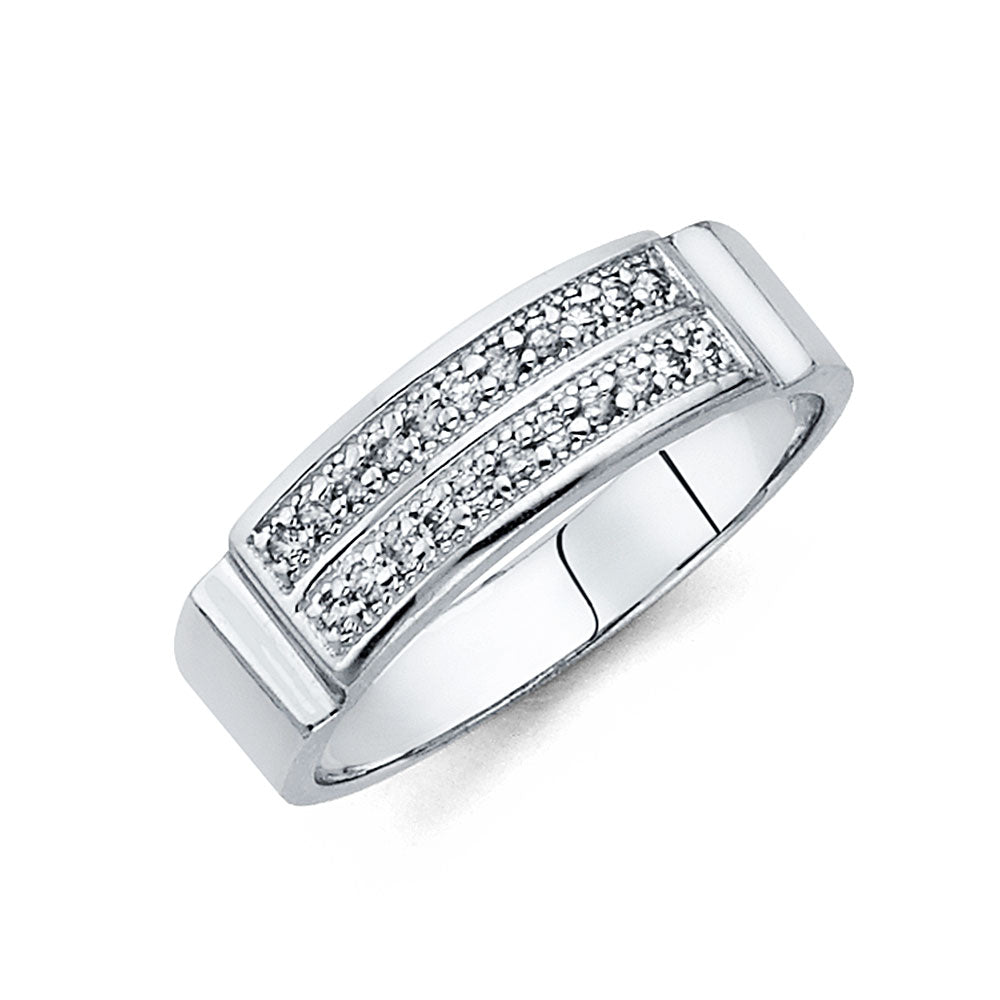 14KT CZ WEDDING BAND MEN (RG229)