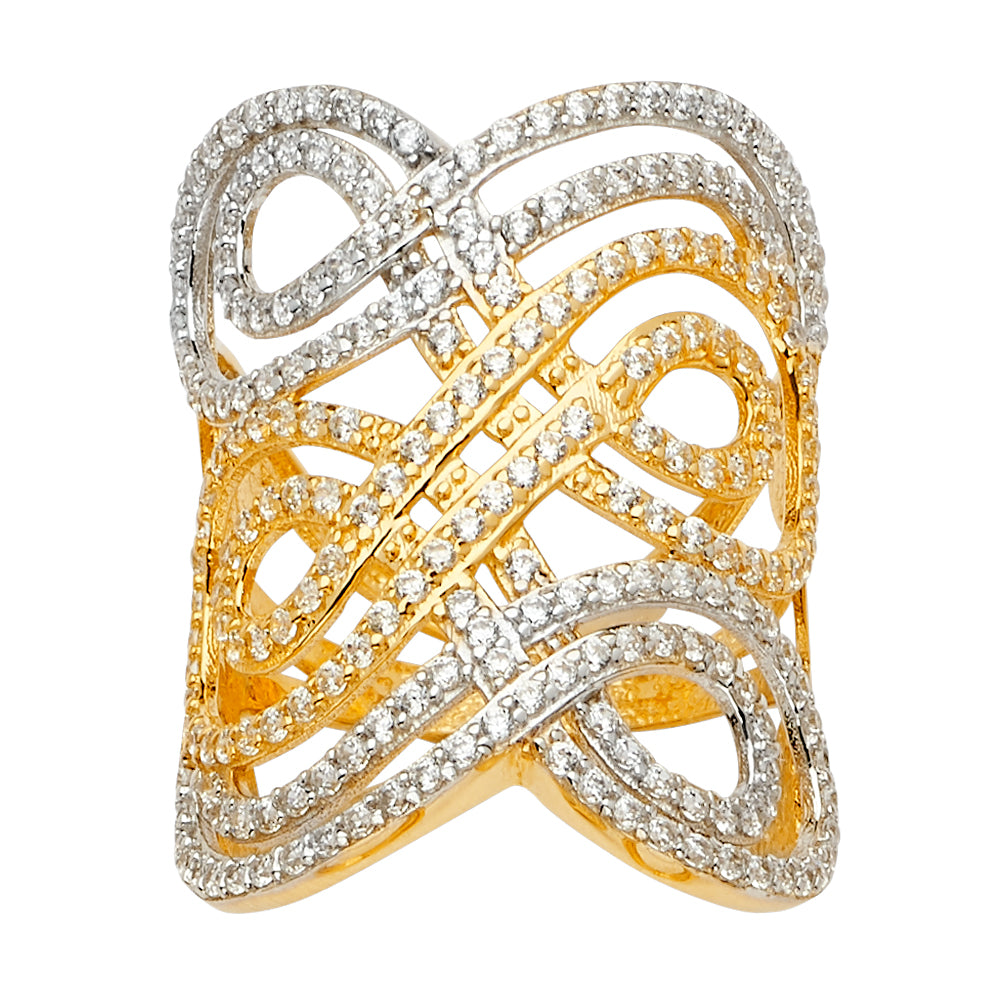 14K 2T FANCY CZ RING