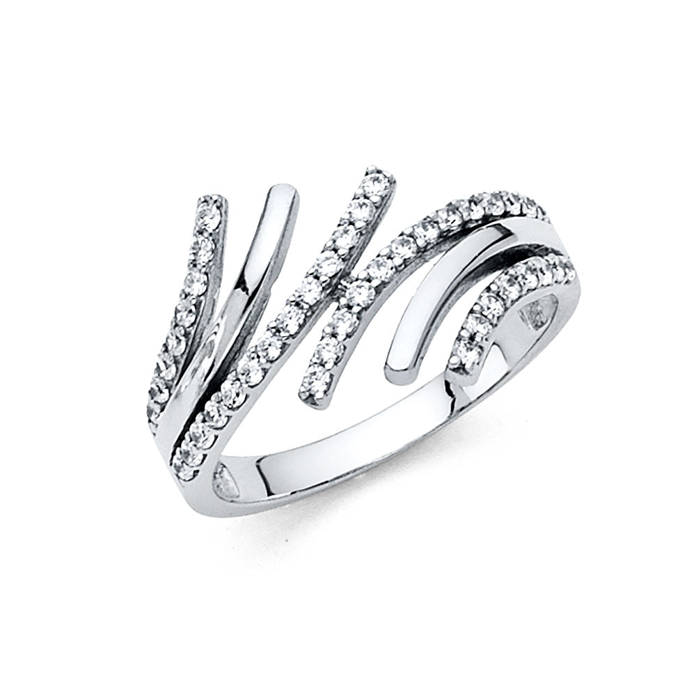 14KW CZ FANCY RING