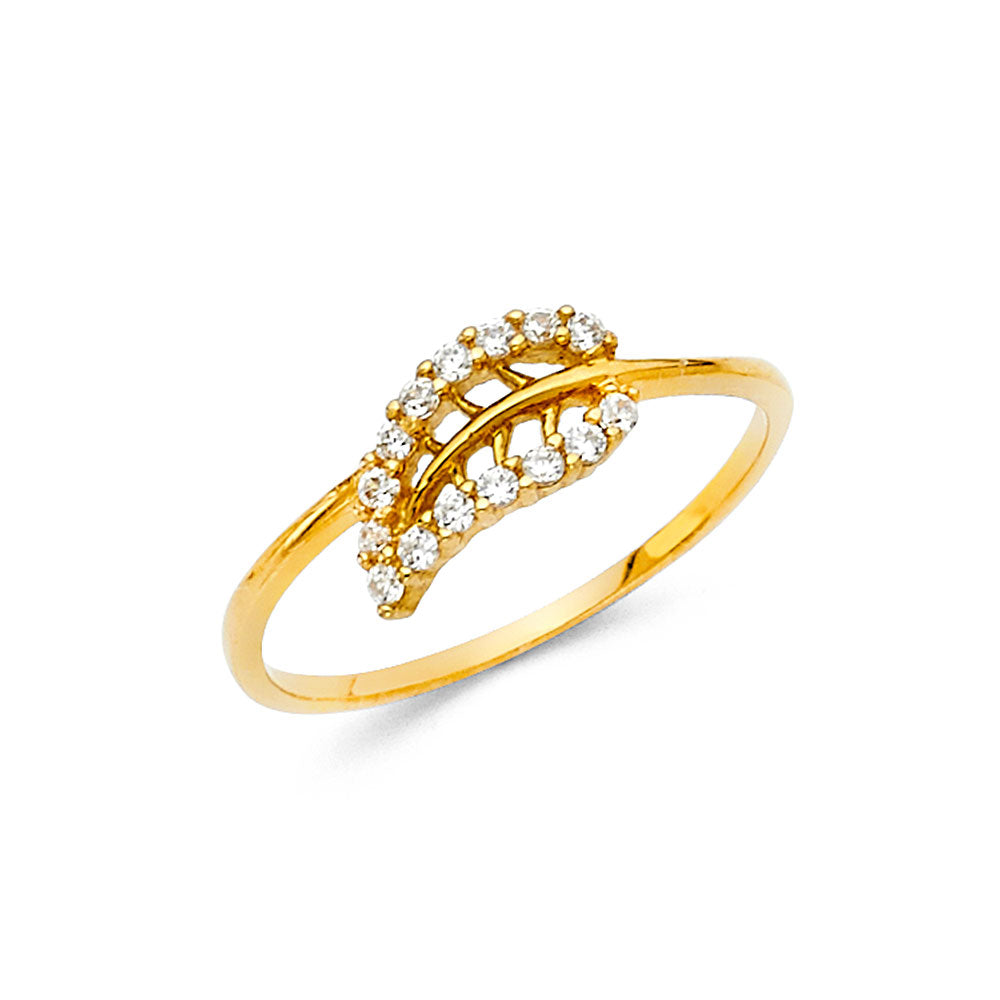 14KY CZ LEAVE RING