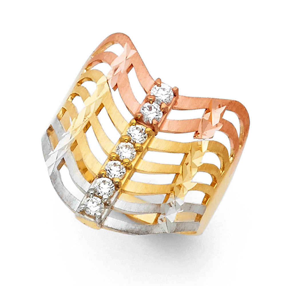 14K 3C SEMANARIO CZ RINGS