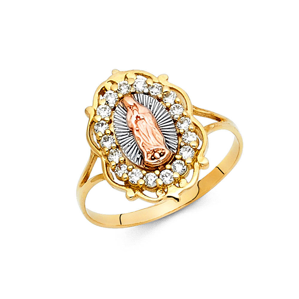 14K 3C GUADALUPE CZ RINGS